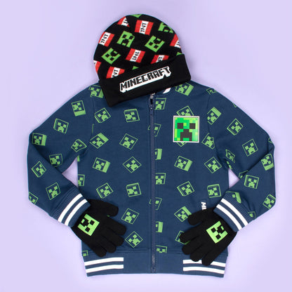 Minecraft Hat & Gloves Set