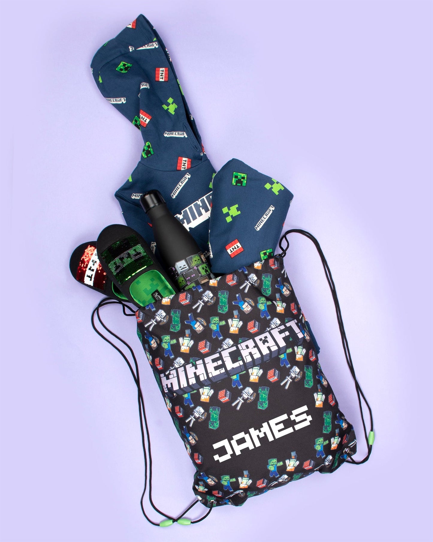 Minecraft Creeper Pattern Sweat à capuche – Navy