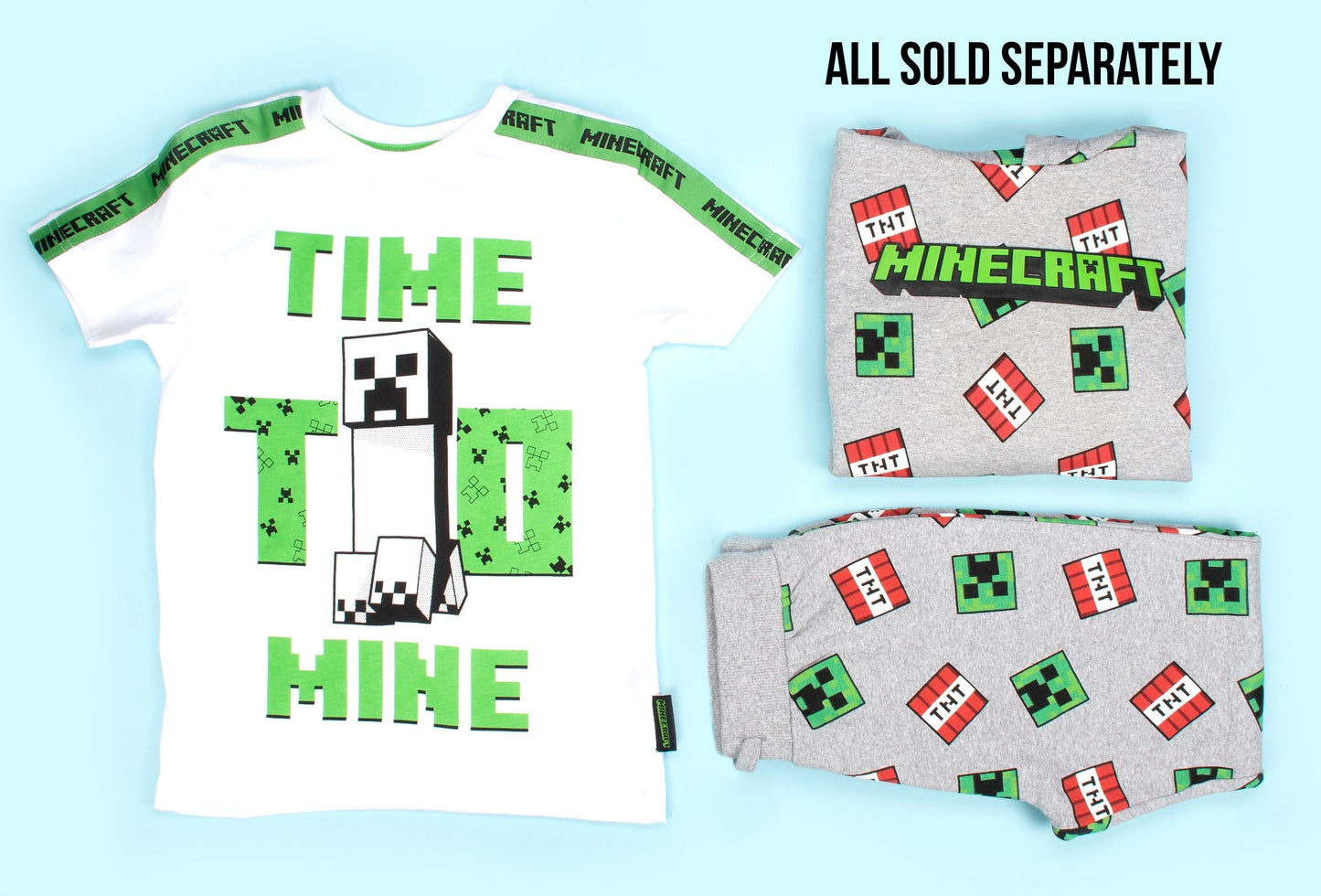 Minecraft Creeper Pattern Sweat à capuche – gris