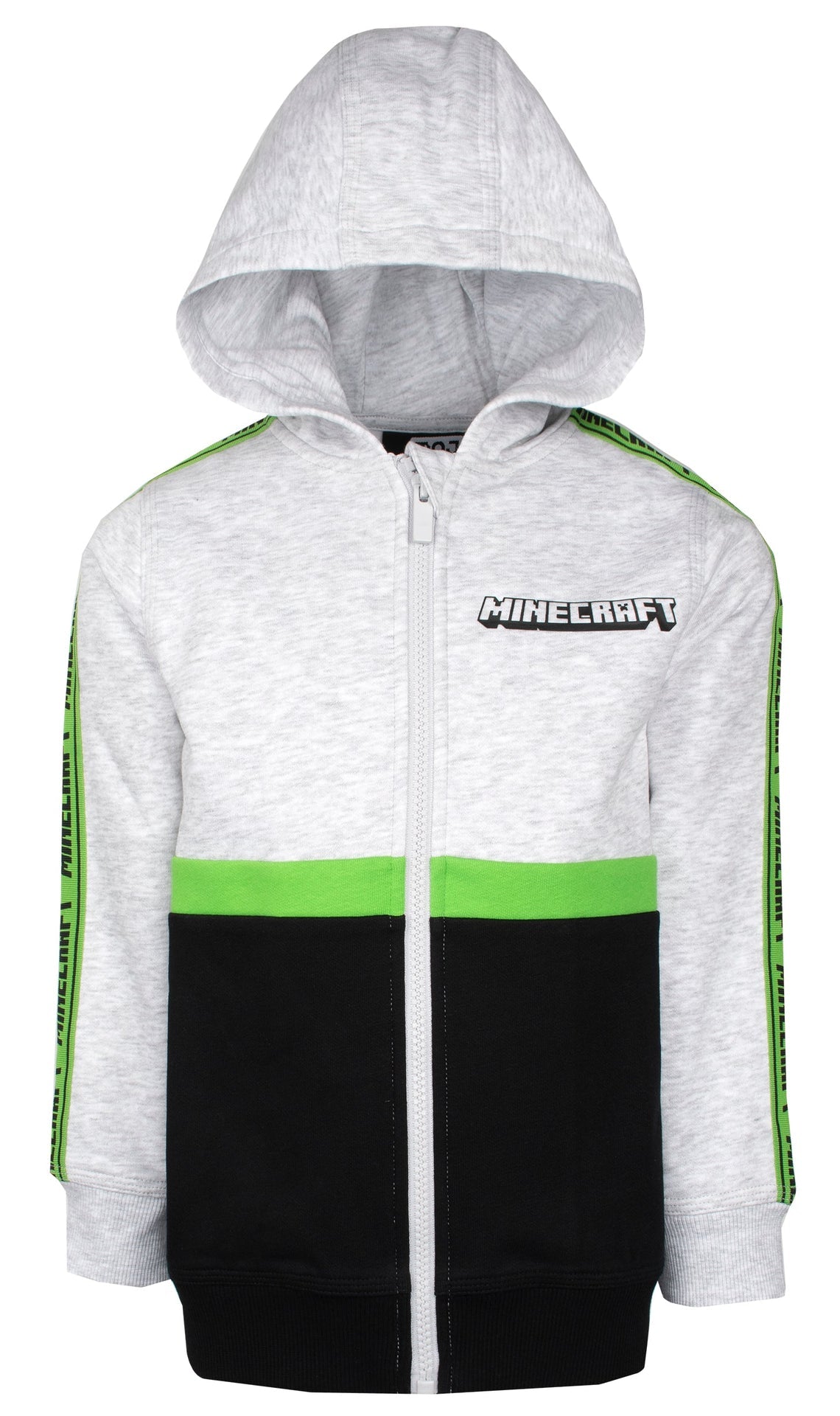 Minecraft Zipped Sweat à capuche – gris and noir