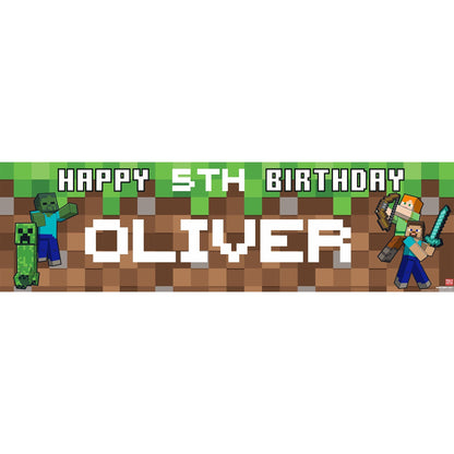 Minecraft Birthday Banner