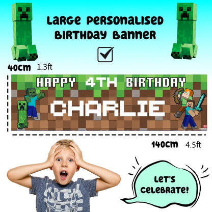 Minecraft Birthday Banner