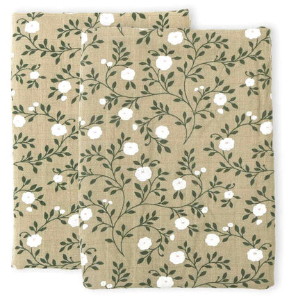 Lot de 2 langes en coton bio - Fleurs Sauge – A Little Lovely Company