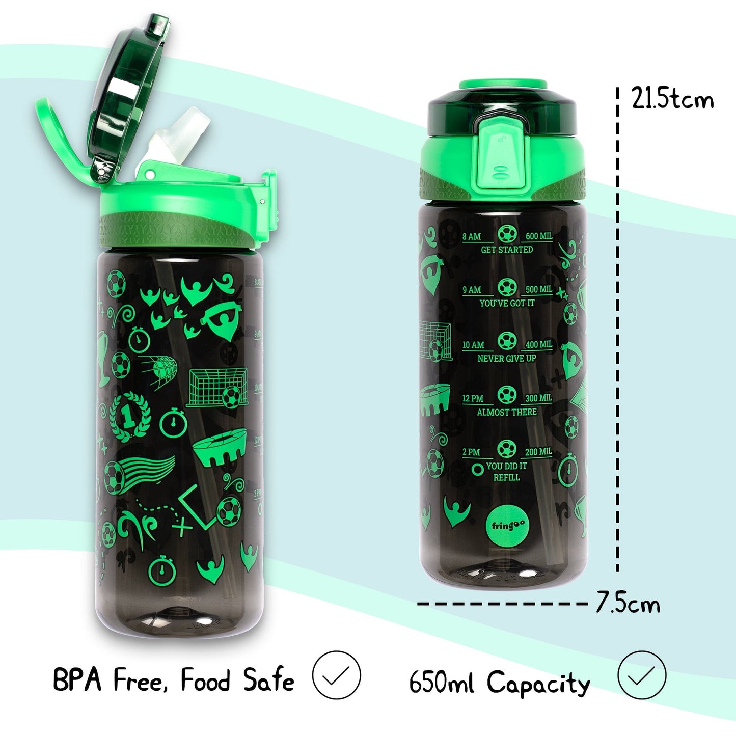 Straw Bottle – Neon football