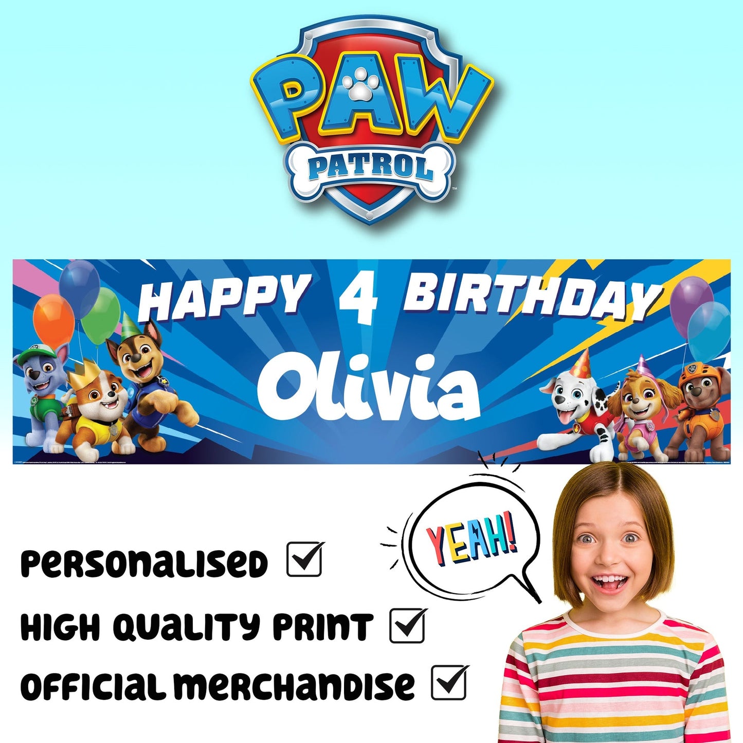 Bannière d’anniversaire – Paw Patrol