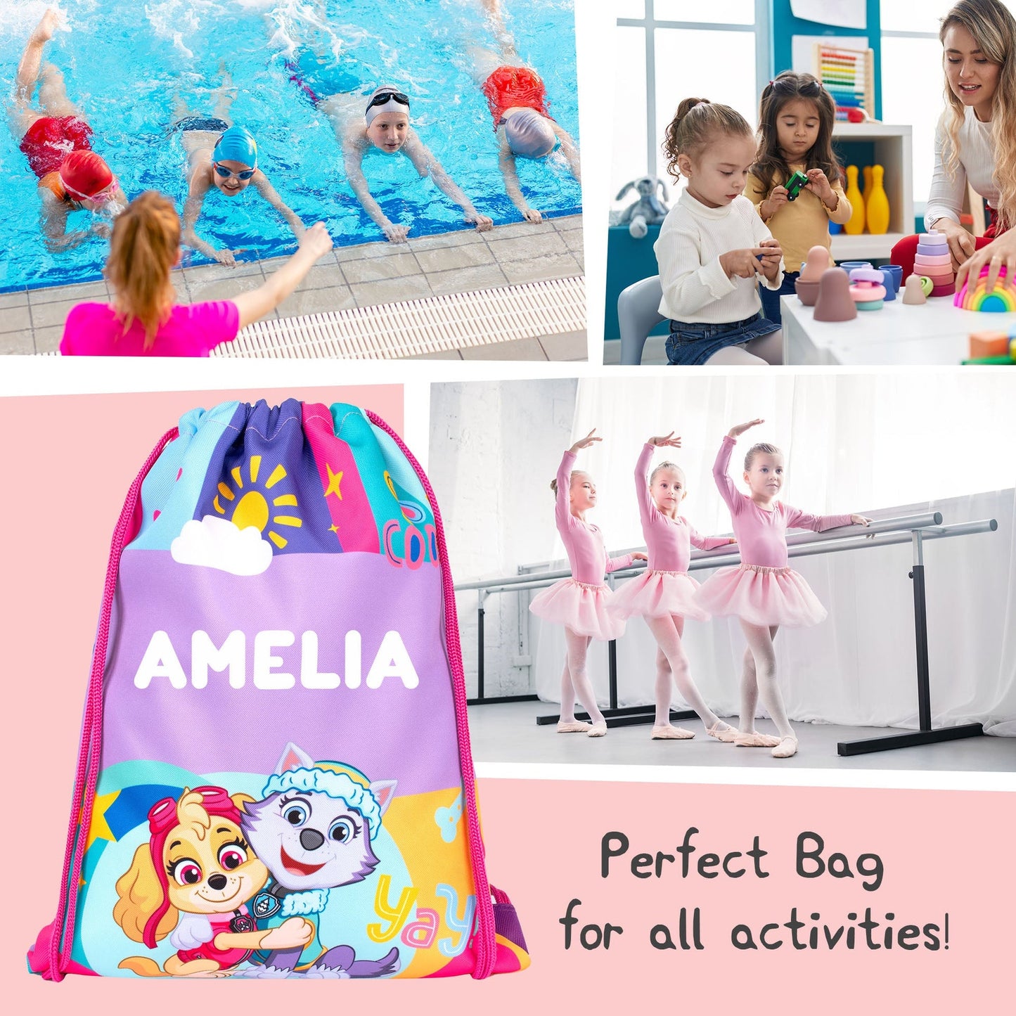 Official Pat’ Patrouille / Nickelodeon Skye (Pat’ Patrouille) Sac à cordon | enfant PE Sac