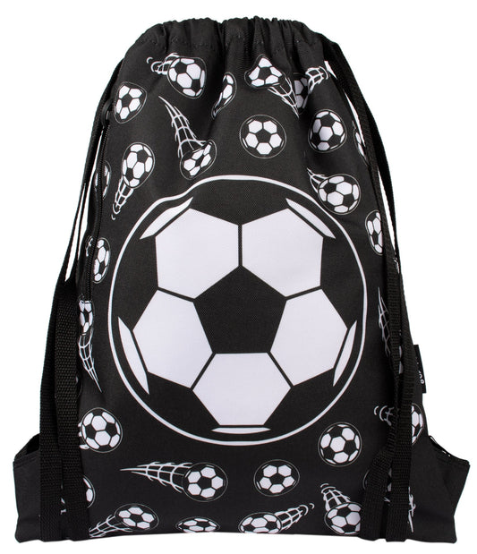 Sac à cordon avec bandoulière – football noir