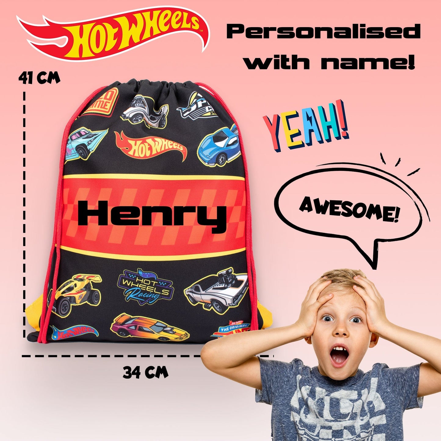 Official Hot Wheels / Sac à cordon | enfant PE Sac