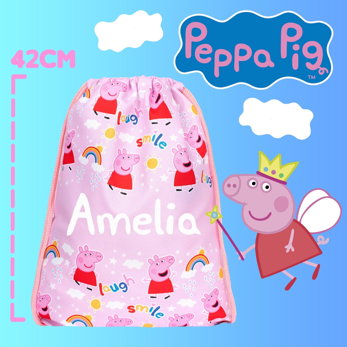 Official Peppa Pig Sac à cordon | enfant PE Sac