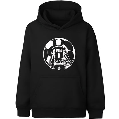 Fußball-Kapuzenpullover – Fringoo Fußball schwarz für Jungen, Baumwollreich, weich, mit Kapuze – Fußball schwarz