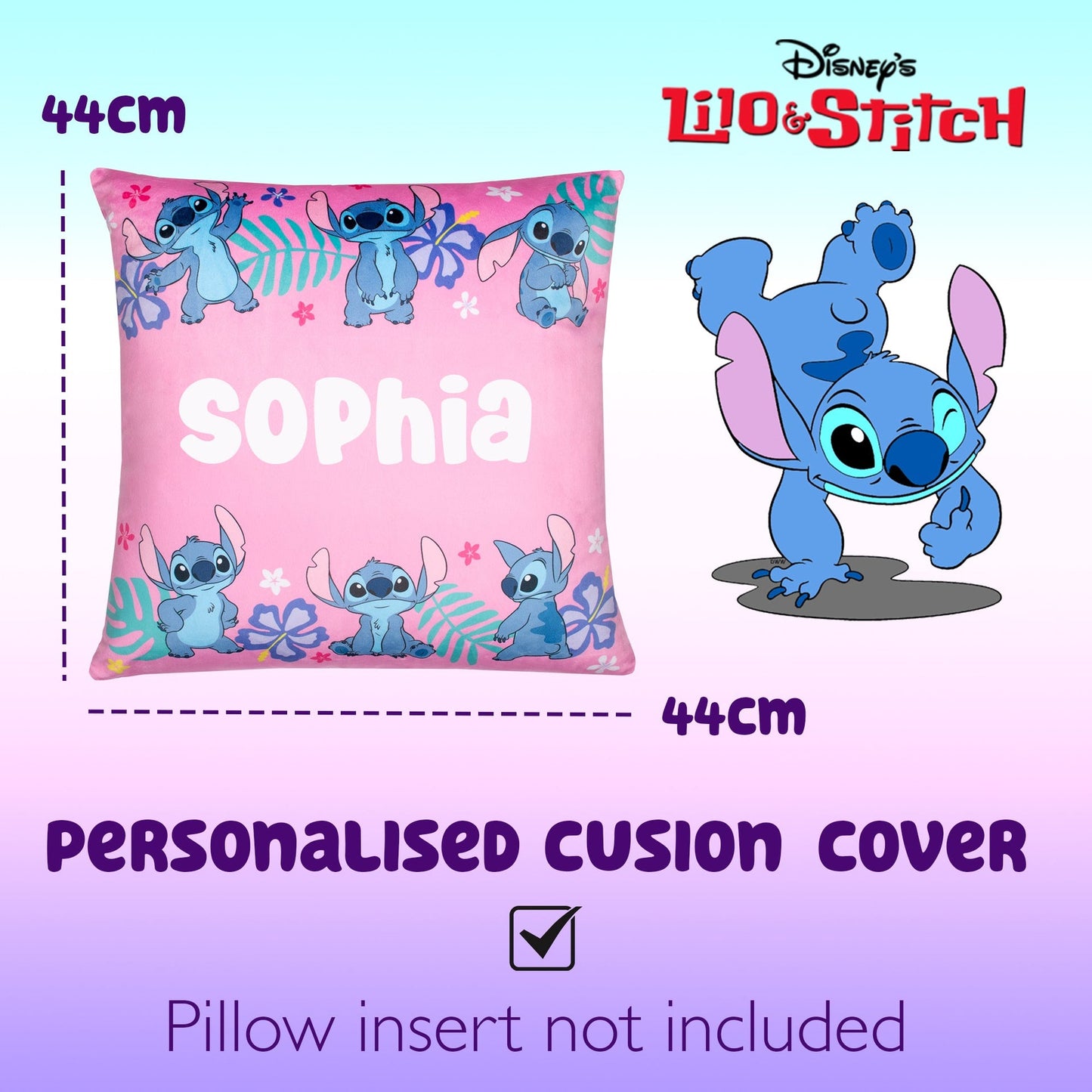 Disney Stitch Coussin Cover 44 x 44 cm Super Soft Pillow Case Gift fille Bedroom Home Décor
