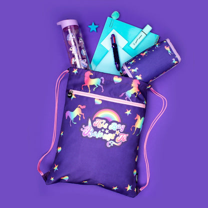 Trousse scolaire -violet licornes