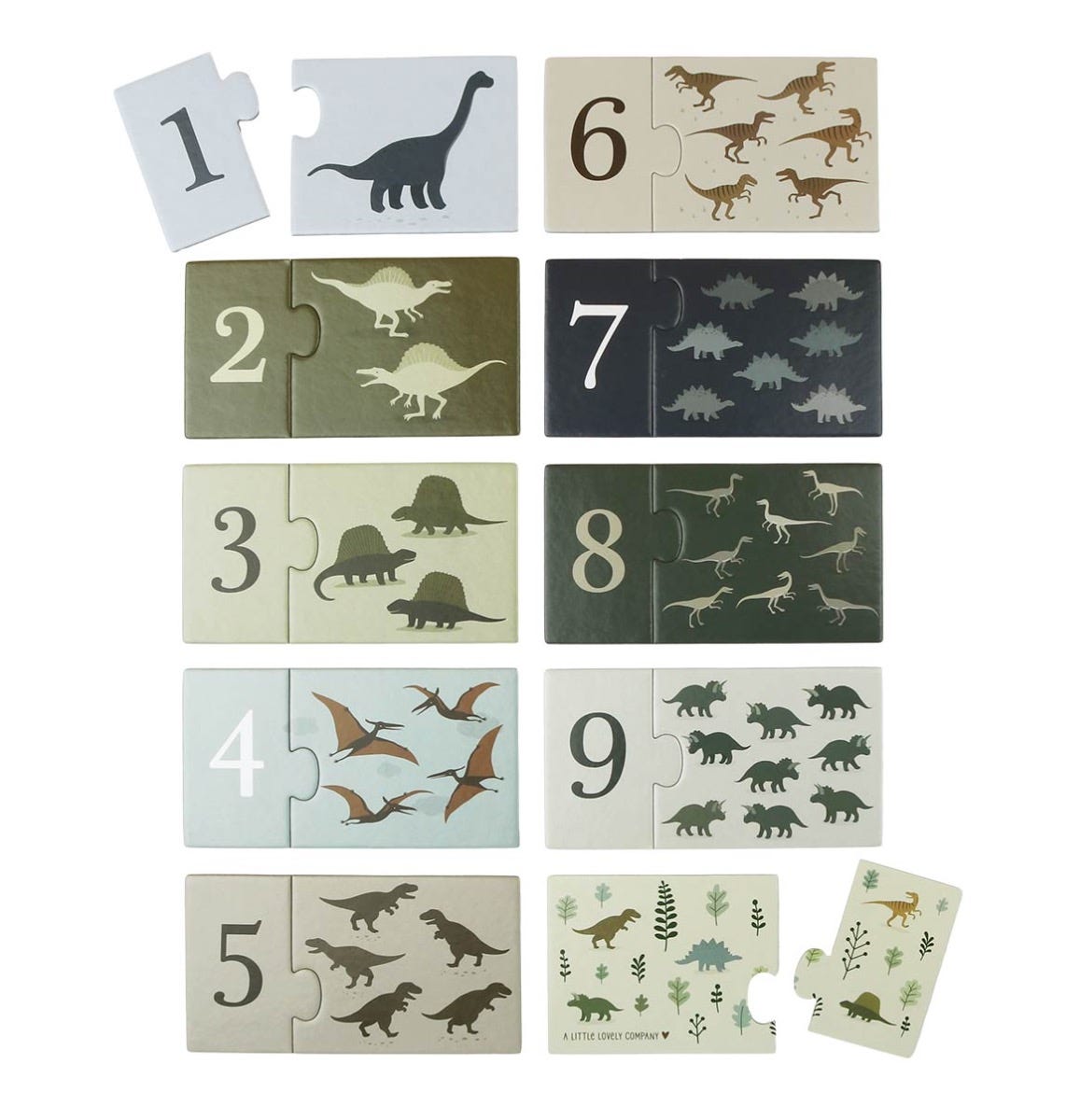 Puzzle à compter - Dinosaures – vue 3 – A Little Lovely Company