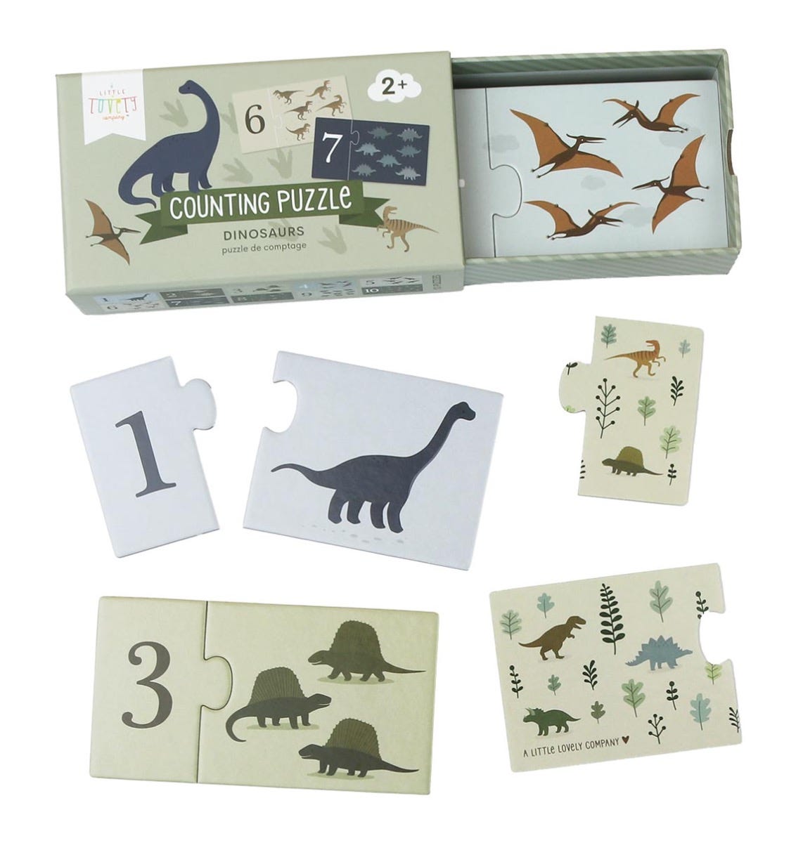 Puzzle à compter - Dinosaures – vue 4 – A Little Lovely Company