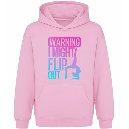 Fringoo Gymnastic Sweat à capuche for enfant Cotton Rich Soft Hooded Sweatshirt- Gymnastic Flip out- rose