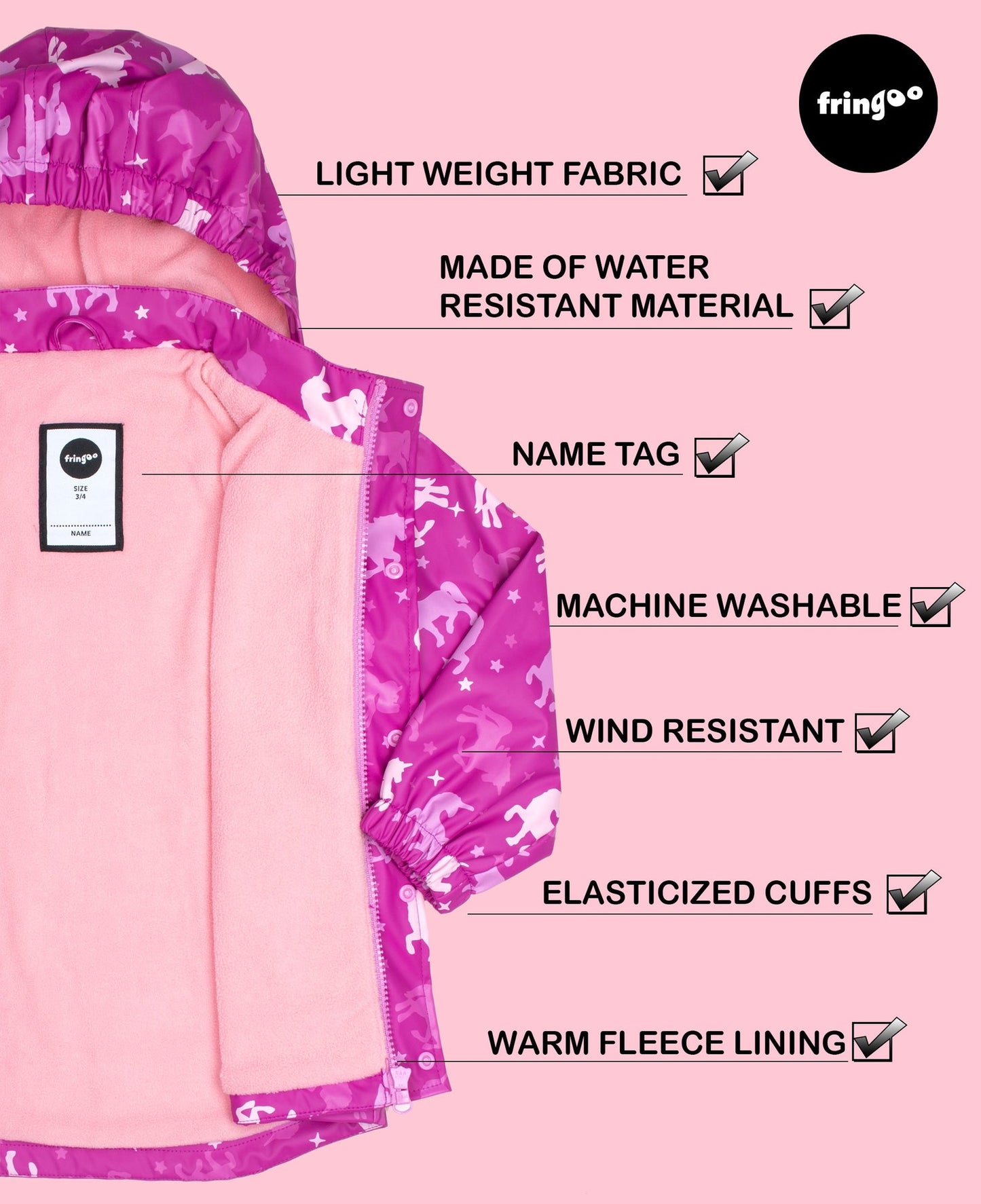 Regenmantel – Einhorn Ombre