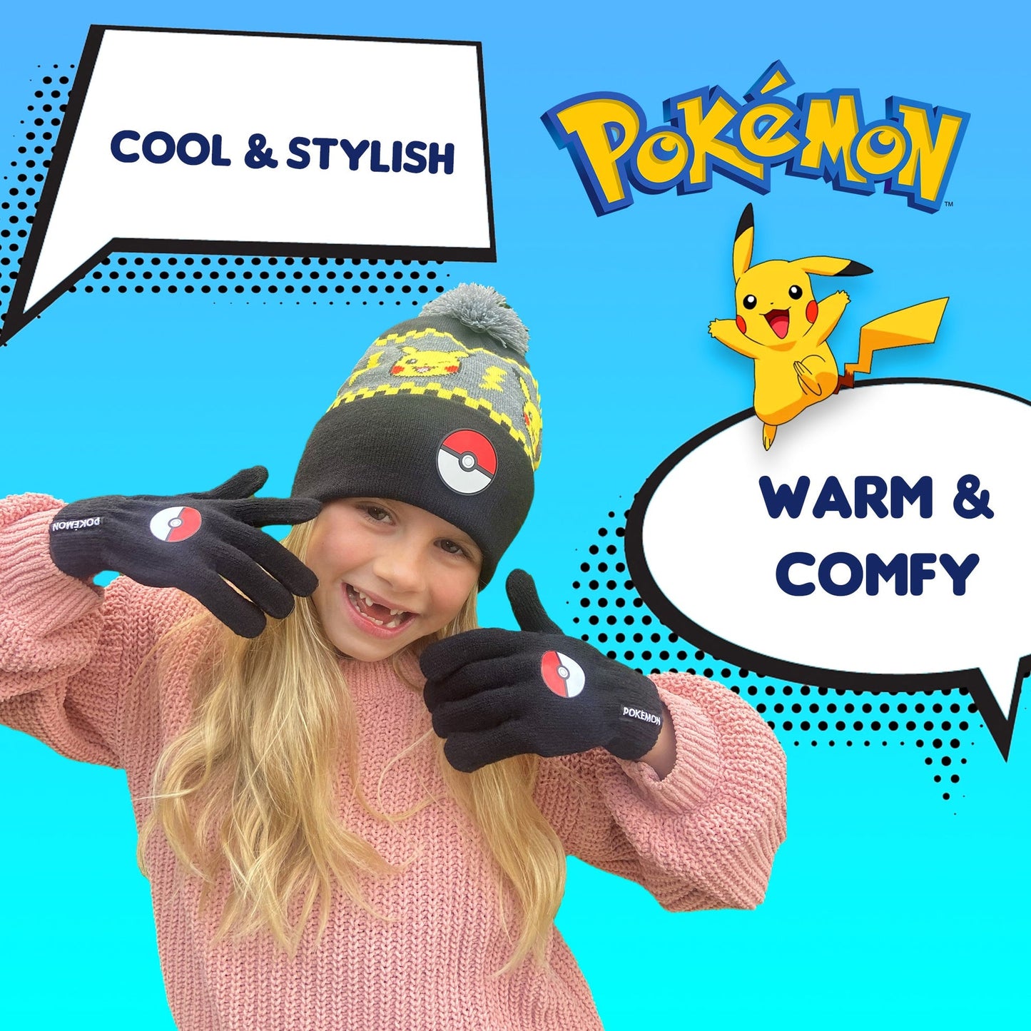 Pikachu Hat & Gloves set