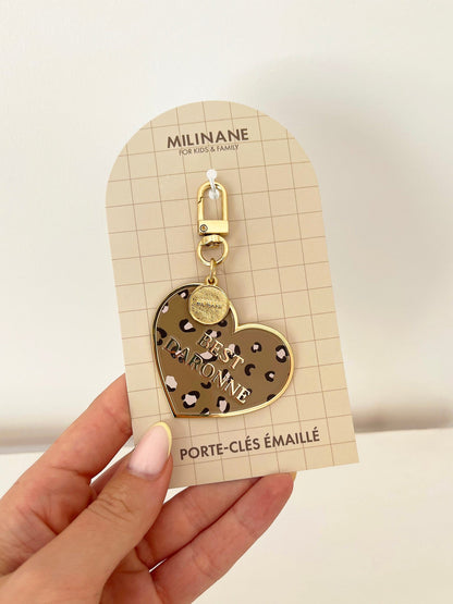 Enamel charm keyring - ZOE