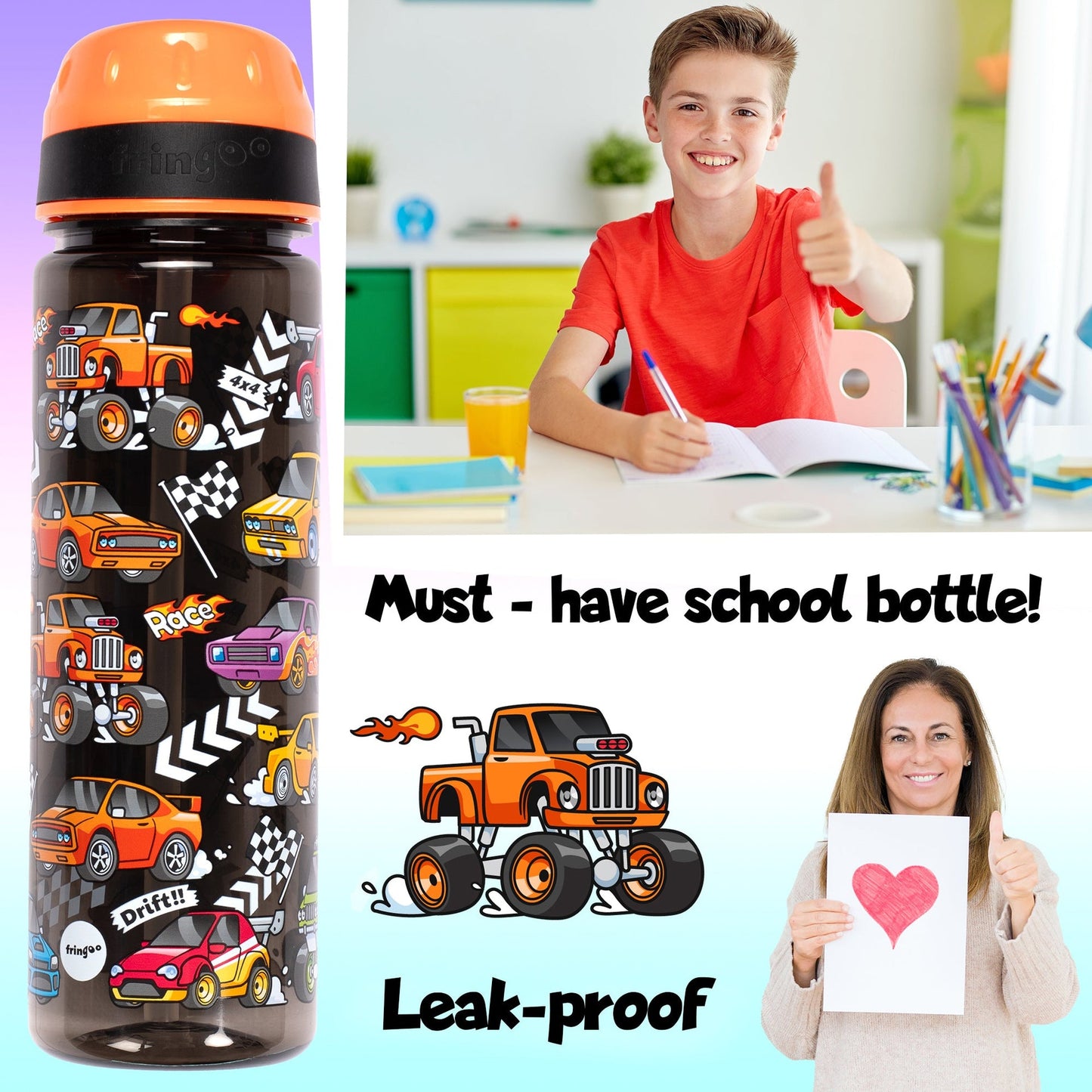 Straw Bottle – Race Cars