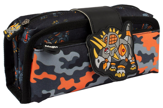 Trousse scolaire avec patch en silicone – dinosaure Robot for | Fringoo UK
