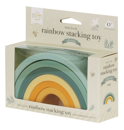 Arc-en-ciel à empiler en silicone - Sauge – vue 5 – A Little Lovely Company