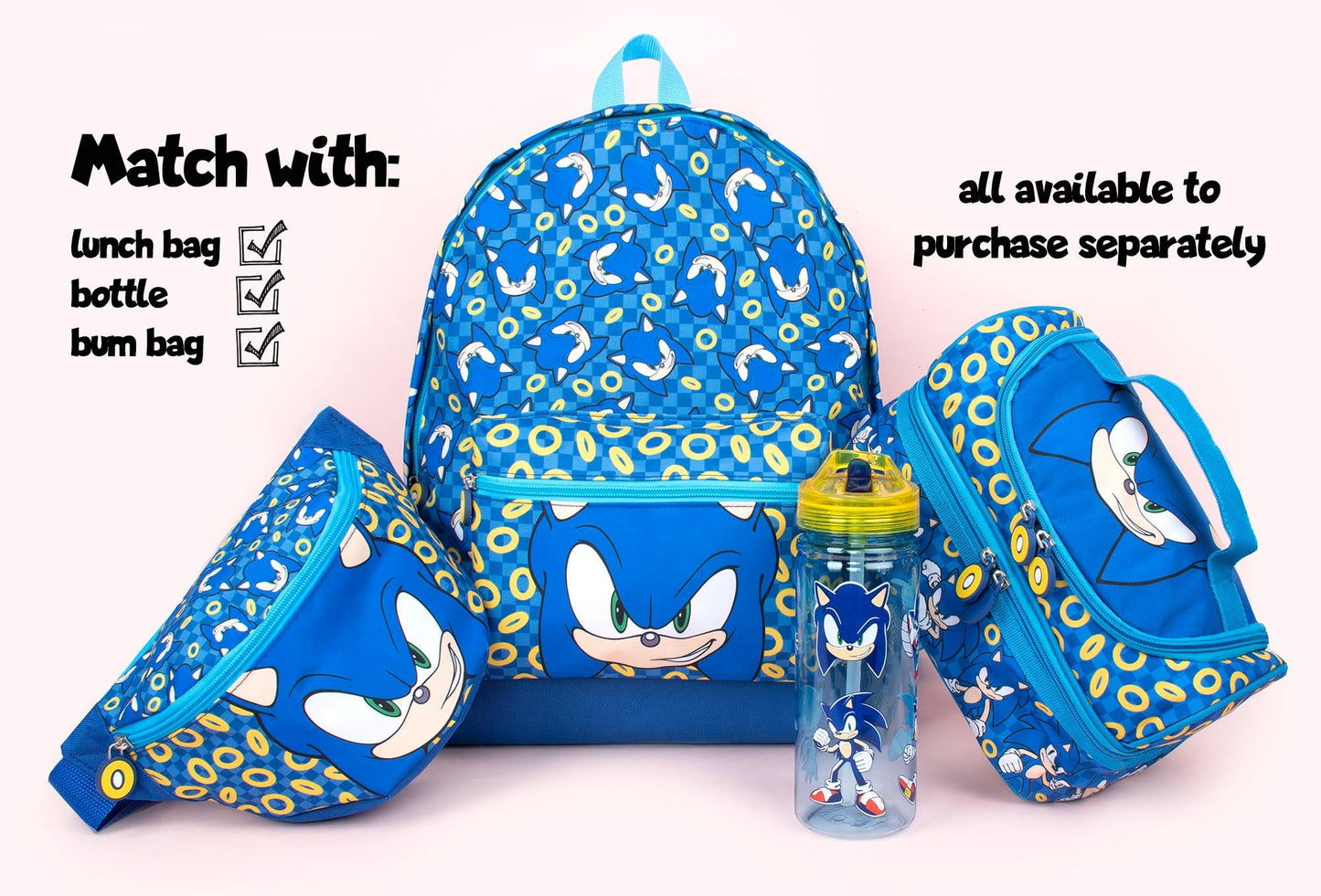 Sonic the Hedgehog enfant Sac à dos — sac à dos scolaire officiel with Your Child's Name