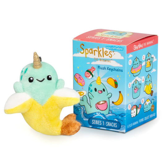 Blind Box Squishable – Sparkles der Narwal, Serie 1 „Snacks“