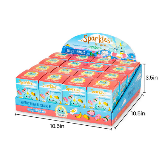 Blind Box Squishable – Sparkles der Narwal, Serie 1 „Snacks“