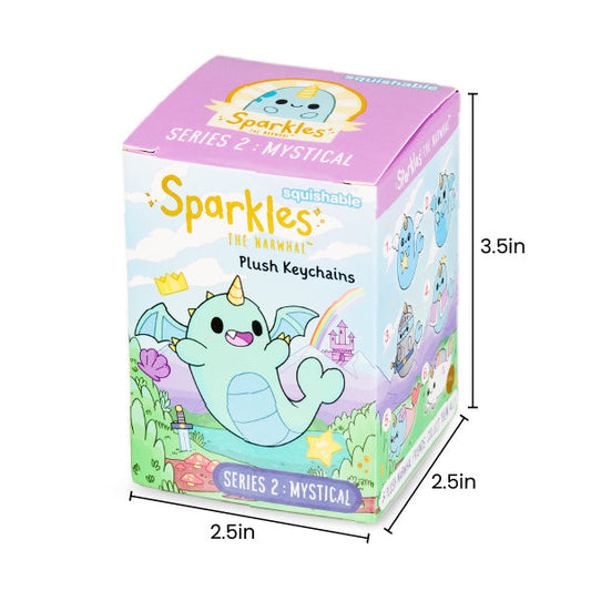 Blind Box Squishable – Glitzer-Narwal, Serie 2 „Mystisch“
