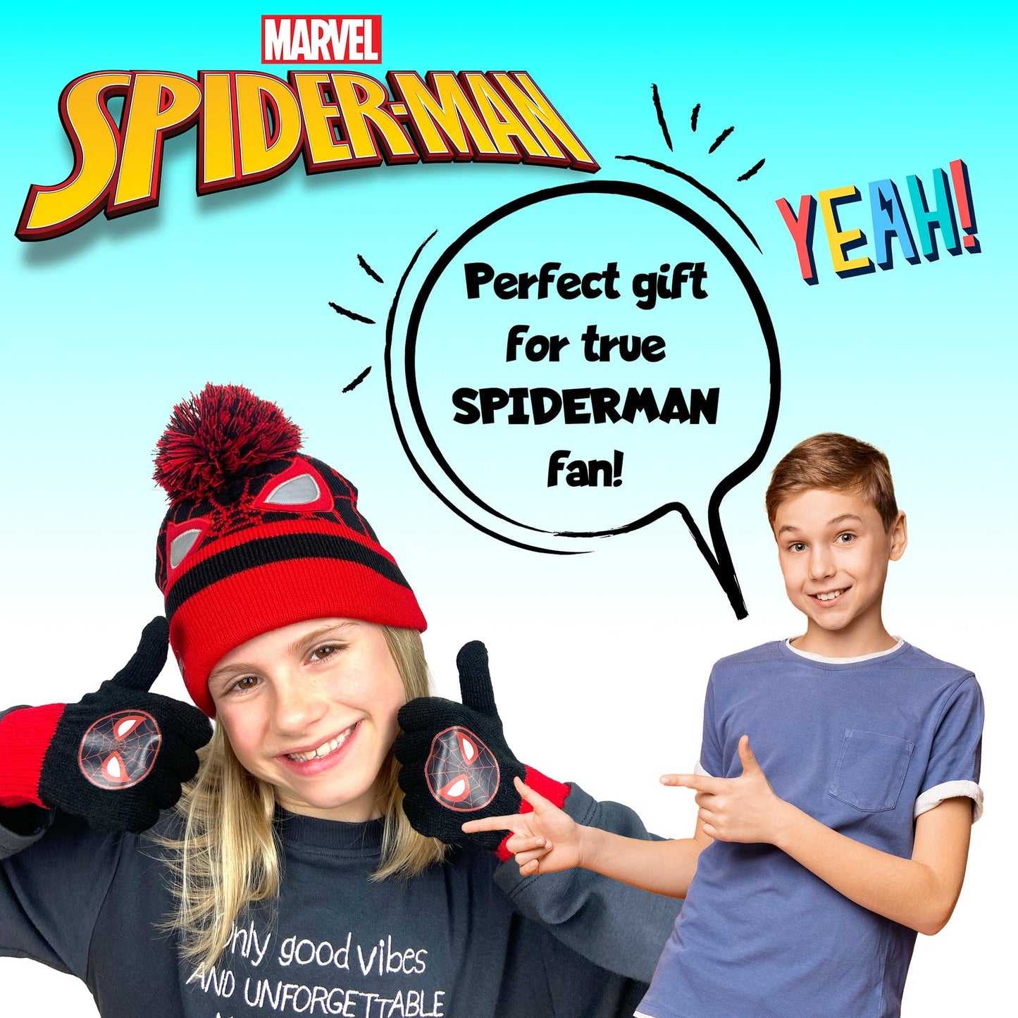 Marvel Spider-Man Winter Hat & Gloves Set garçon