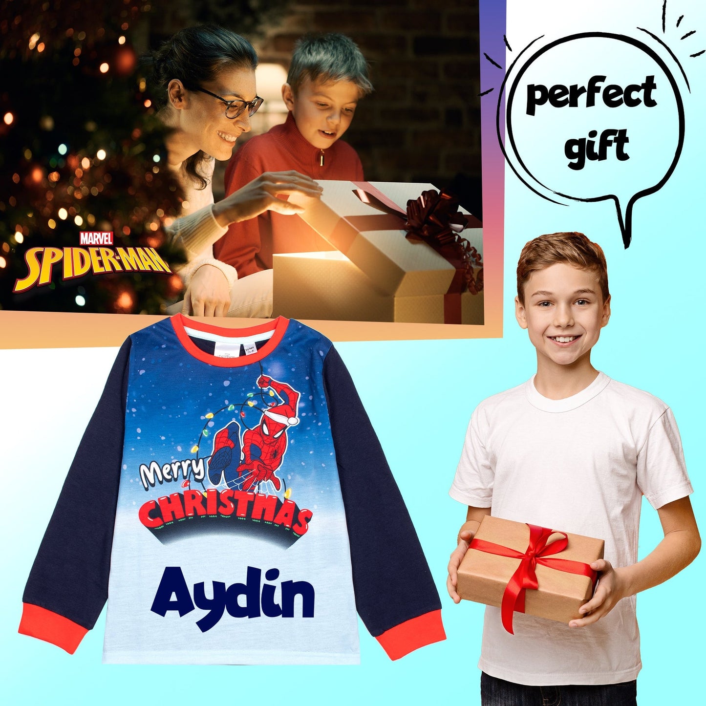 Marvel Spider-Man Christmas Pyjama- Dark bleu