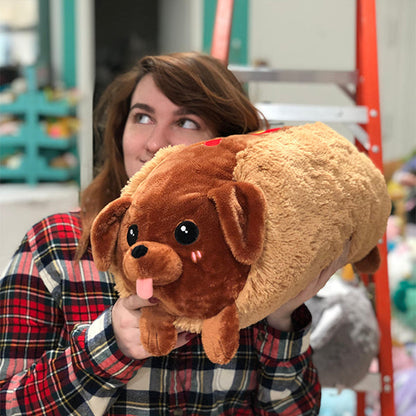 Peluche Squishable – Teckel Hot-Dog