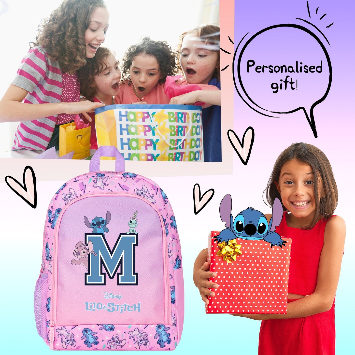 Disney Stitch and Lilo Sac à dos with Letter
