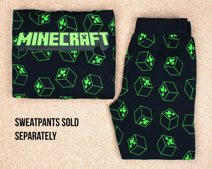 Minecraft Creeper Pattern Sweat à capuche – noir