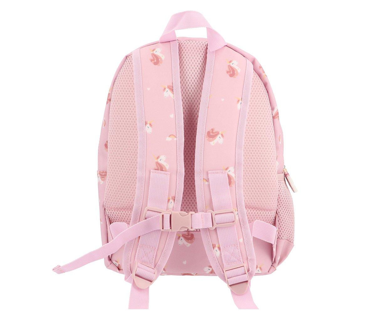 Sac à dos moyen Tutete Magical Unicorn : vue arrière, bretelles rembourrées et clip de poitrine