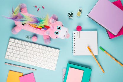 Arc-en-ciel licorne rose Trousse scolaire
