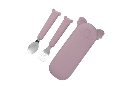 Zoe the Koala Besteckset mit Silikonhülle Mauve