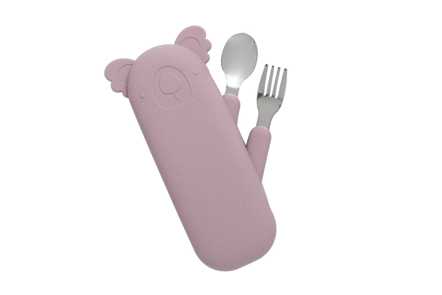 Zoe the Koala Besteckset mit Silikonhülle Mauve