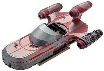 MetalEarth: STAR WARS X-34 LANDSPEEDER 11,2x7,3x4cm, maquette 3D en métal avec 2,5 feuilles, sur carte 12x17cm, 14+