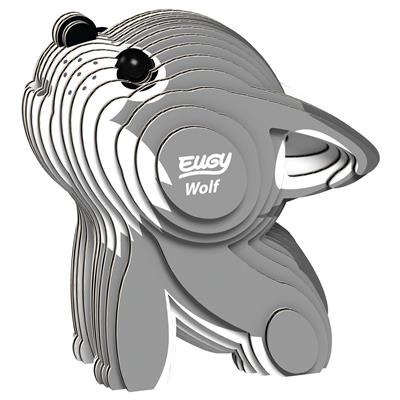 Eugy 3D Modèle: ANIMAL SAUVAGE / LOUP 5,6x3,7x6,1cm, en carton, en boîte, 6+