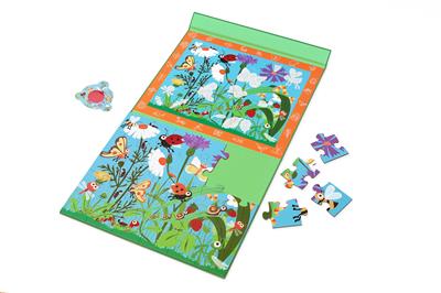 Scratch Puzzle Magnétique: MYSTERY - INSECTE 30pcs, avec boucle avec filtre rouge 24,5x30,5cm (plié), 52,3x30,5cm (déplié), 2-en-1: puzzle et jeu de recherche, 3+