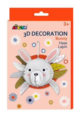 Avenir 3D Décoration Petit: LAPIN 21x14.8cm, en boîte 15.2x1x24.5cm, 3+