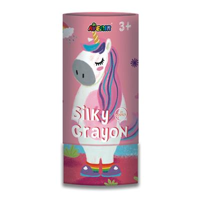 Avenir Crayon Soie: LICORNE, 12 couleurs, en tube diam.7.5x16cm, 3+