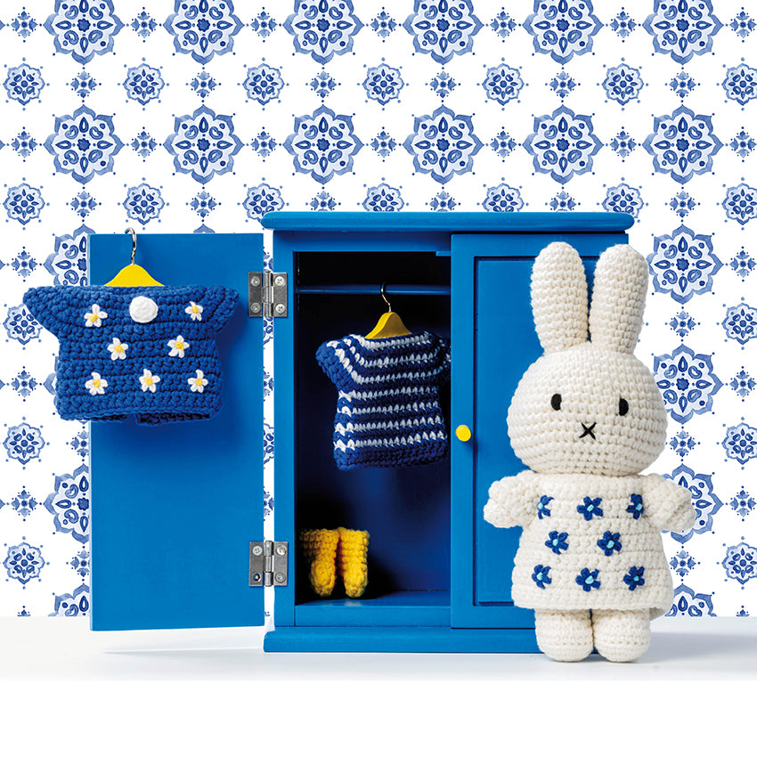 Doudou Miffy Bleu de Delft Just Dutch - OFCK.fr